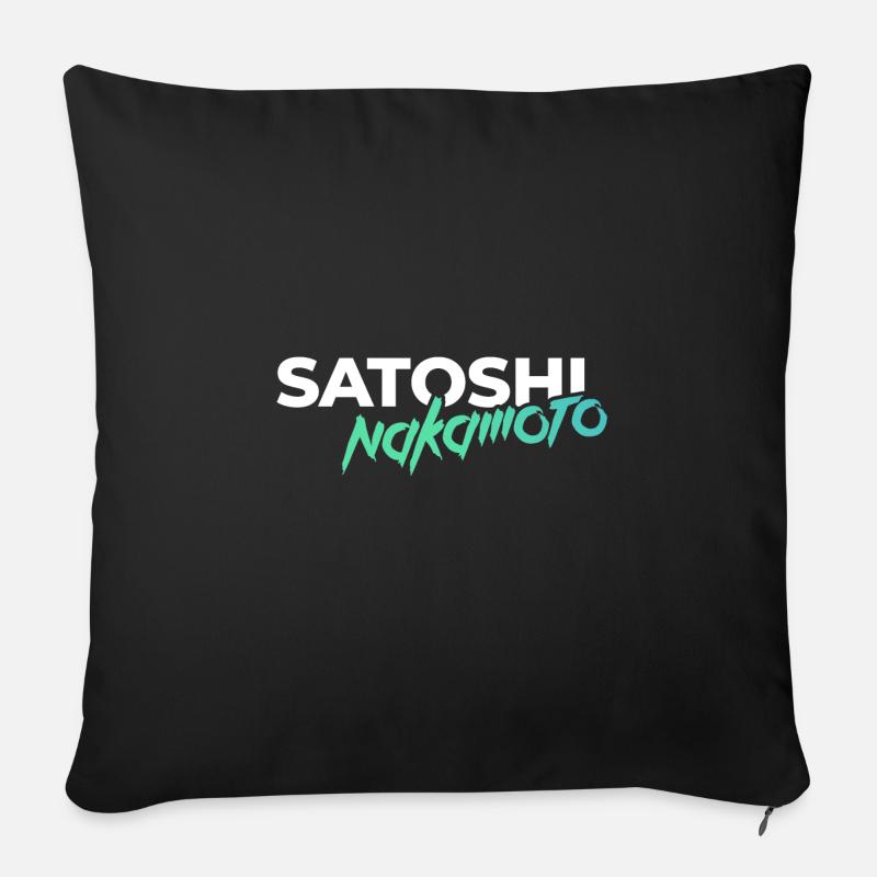 Satoshi Nakamoto - Sofakissenbezug 45 x 45 cm - Schwarz