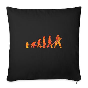 Feuerwehr Evolution - Feuer löschen - Sofakissenbezug 45 x 45 cm - Schwarz - Vorne