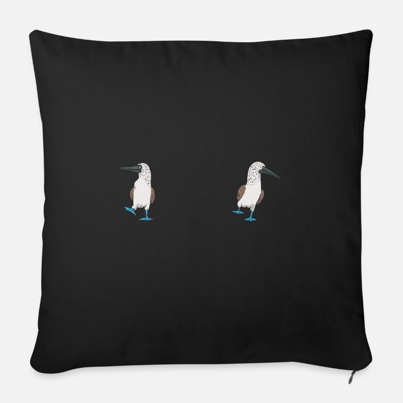 Blaufußtölpel Blue-footed Booby Seevogel - Sofakissenbezug 45 x 45 cm - Schwarz
