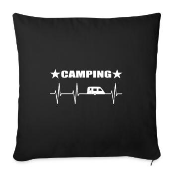 Camping - Sofakissenbezug 45 x 45 cm - Schwarz - Vorne