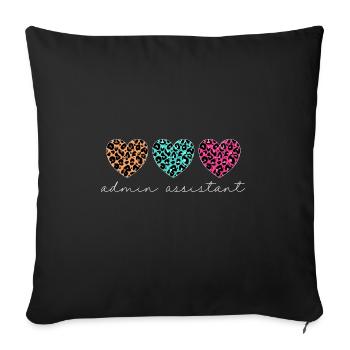 Secrétaire, Adjointe administrative, Commis de bureau - Housse de coussin décorative 45 x 45 cm - noir - Devant