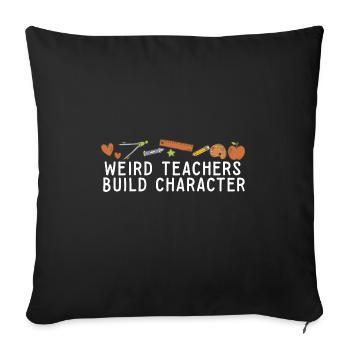 Des enseignants bizarres construisent un personnage à l’école groovy - Housse de coussin décorative 45 x 45 cm - noir - Devant