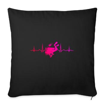 Diver Femme Scuba Diver Scuba Diver - Housse de coussin décorative 45 x 45 cm - noir - Devant