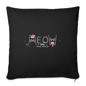 Miaou Chaton Noël - Cadeaux pour Chat, Papa & Chat - Housse de coussin décorative 45 x 45 cm - noir - Devant