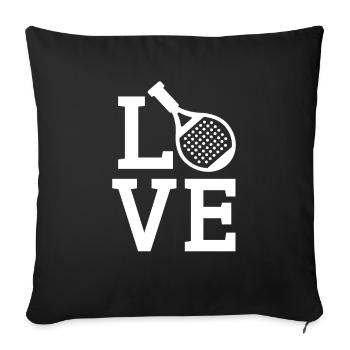 Padel Love Design Padel Tennis Player - Sofa pillowcase 17,3'' x 17,3'' (45 x 45 cm) - black - Front