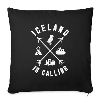 Iceland is calling Island Icons Design - Sofakissenbezug 45 x 45 cm - Schwarz - Vorne