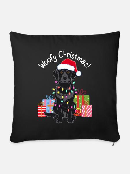 Hundejule morsomme labrador-felys - Sofaputetrekk 45 x 45 cm - svart