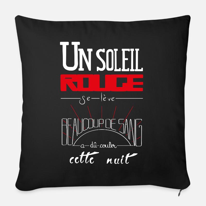 Un Soleil Rouge - Housse de coussin décorative 45 x 45 cm - noir