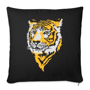Tiger, Tigre - Sofa pillowcase 17,3'' x 17,3'' (45 x 45 cm) - black - Front