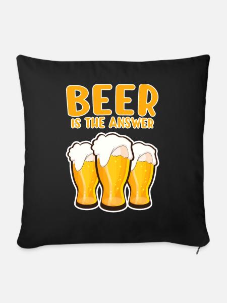 Bier - Sofakissenbezug 45 x 45 cm - Schwarz
