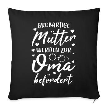 Les grandes mamans sont promues à la grand-mère - Housse de coussin décorative 45 x 45 cm - noir - Devant