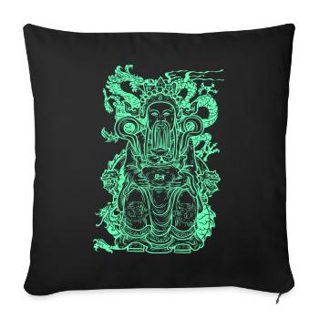 Figure de Bouddha - Housse de coussin décorative 45 x 45 cm - noir - Devant