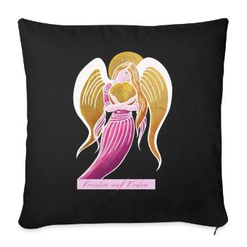 Anges de Noël - Sonja Ariel de Staden - Housse de coussin décorative 45 x 45 cm - noir - Devant