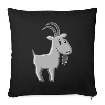 Billy goat cartoon - Sofa pillowcase 17,3'' x 17,3'' (45 x 45 cm) - black - Front