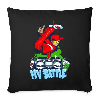 Breakdance B-Boy Streetdance Design Hip Hop Danse - Housse de coussin décorative 45 x 45 cm - noir - Devant