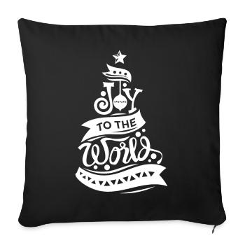 Joy To The World Christmas Tree Holiday Quote - Sofa pillowcase 17,3'' x 17,3'' (45 x 45 cm) - black - Front