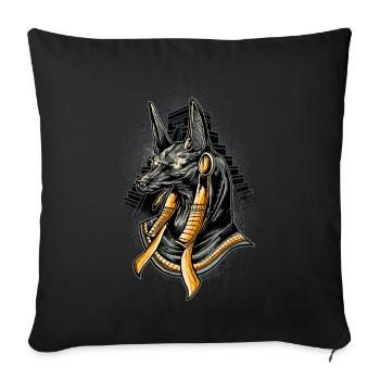 Anubis Ancient Egypt God Illustration - Sofa pillowcase 17,3'' x 17,3'' (45 x 45 cm) - black - Front