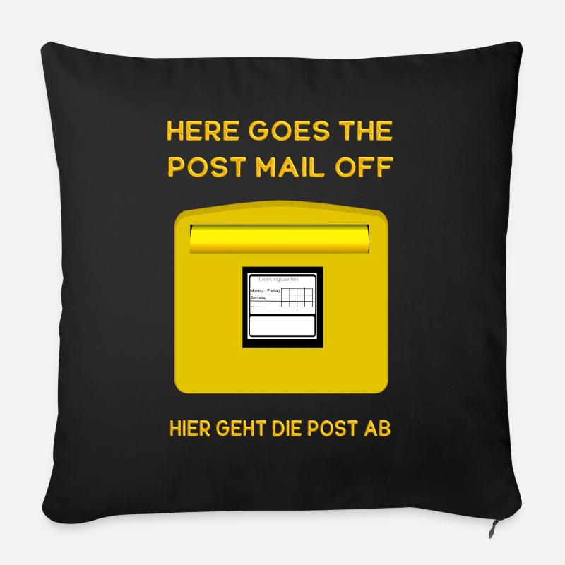 Here goes the post mail off. Hier geht die Post ab - Sofakissenbezug 45 x 45 cm - Schwarz