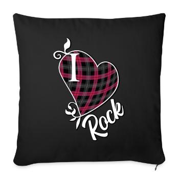 I love Rock - Sofa pillowcase 17,3'' x 17,3'' (45 x 45 cm) - black - Front
