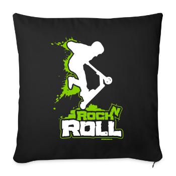 Scooter Stunt Roller Rock n Roll - Housse de coussin décorative 45 x 45 cm - noir - Devant