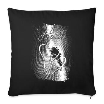 Two Hearts - Sofa pillowcase 17,3'' x 17,3'' (45 x 45 cm) - black - Front