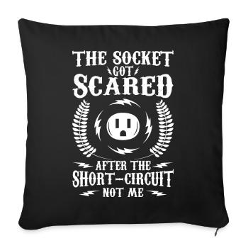 Funny electrician saying - Sofa pillowcase 17,3'' x 17,3'' (45 x 45 cm) - black - Front