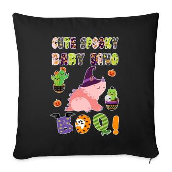 Mignon Spooky Baby Dino Halloween Boo 4 - Housse de coussin décorative 45 x 45 cm - noir - Devant