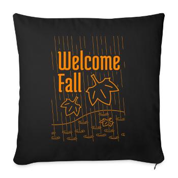 Bienvenue Automne - Housse de coussin décorative 45 x 45 cm - noir - Devant