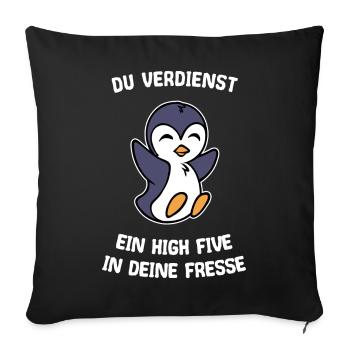Zoo Süß Pinguin Tier Seevogel Statement Arktis - Sofakissenbezug 45 x 45 cm - Schwarz - Vorne