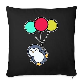 Ballon Cool Animal Sweet Penguin Bird - Housse de coussin décorative 45 x 45 cm - noir - Devant