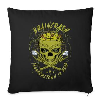 Gehirn Chaos Totenkopf - Sofakissenbezug 45 x 45 cm - Schwarz - Vorne
