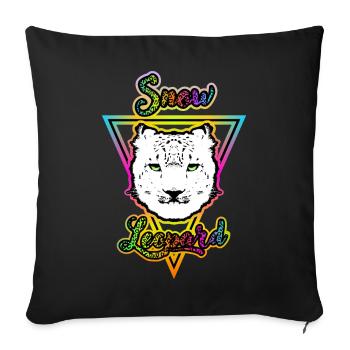 Schneeleopard - Sofakissenbezug 45 x 45 cm - Schwarz - Vorne