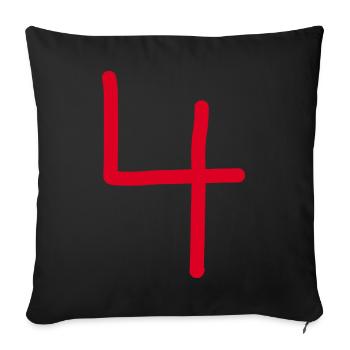 4 Numéro quatre numéro noir anniversaire - Housse de coussin décorative 45 x 45 cm - noir - Devant