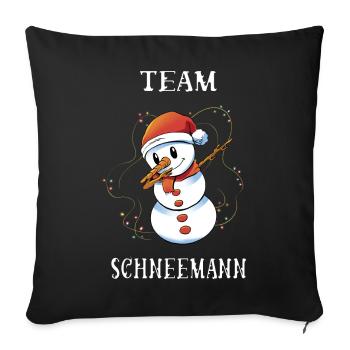 Team Snowman - Sofa pillowcase 17,3'' x 17,3'' (45 x 45 cm) - black - Front