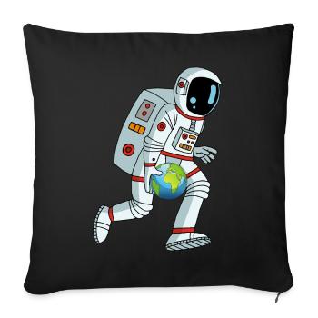Basketteur galactique - Housse de coussin décorative 45 x 45 cm - noir - Devant