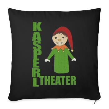 KASPERLTHEATER - Sofakissenbezug 45 x 45 cm - Schwarz - Vorne