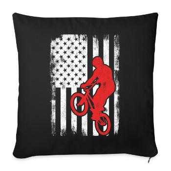 Drapeau BMX USA - Housse de coussin décorative 45 x 45 cm - noir - Devant