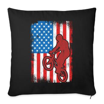 BMX USA - Sofa pillowcase 17,3'' x 17,3'' (45 x 45 cm) - black - Front