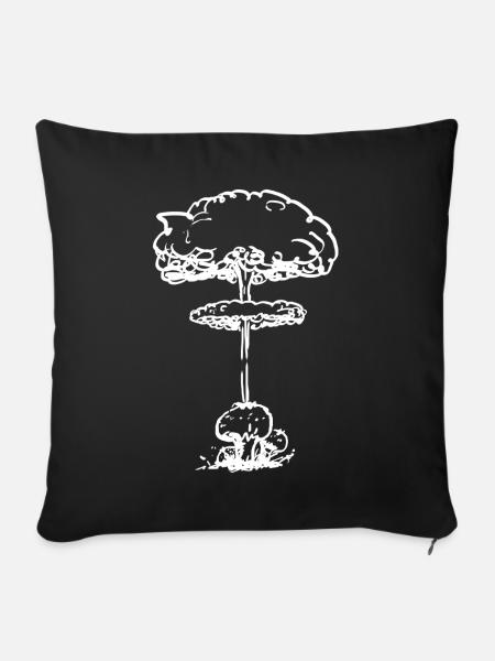 Nuklearer Pollenpilz (weiß) - Sofakissenbezug 45 x 45 cm - Schwarz
