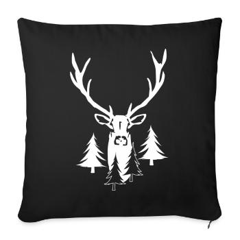 Aventure de randonnée en plein air avec les cerfs - Housse de coussin décorative 45 x 45 cm - noir - Devant