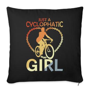 Fille de vélo - Housse de coussin décorative 45 x 45 cm - noir - Devant