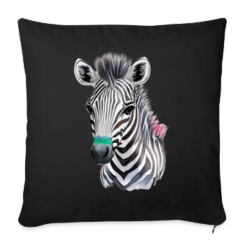 Zeba foals - Sofa pillowcase 17,3'' x 17,3'' (45 x 45 cm) - black - Front