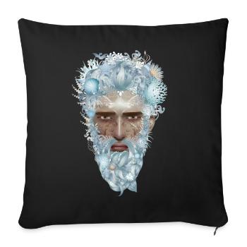 mysterious portrait of an Aquarius - Sofa pillowcase 17,3'' x 17,3'' (45 x 45 cm) - black - Front
