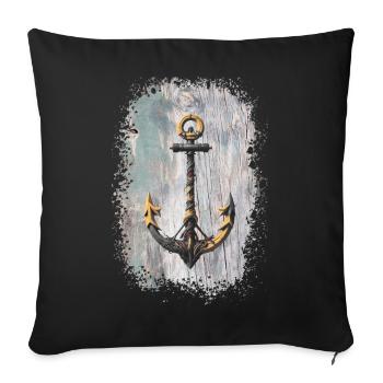 Anchor Tattoo Rope Art - Sofa pillowcase 17,3'' x 17,3'' (45 x 45 cm) - black - Front