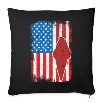Crème glacée 4 juillet USA - Housse de coussin décorative 45 x 45 cm - noir - Devant