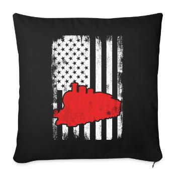U.S. Patriotic Railroad Worker - Sofa pillowcase 17,3'' x 17,3'' (45 x 45 cm) - black - Front