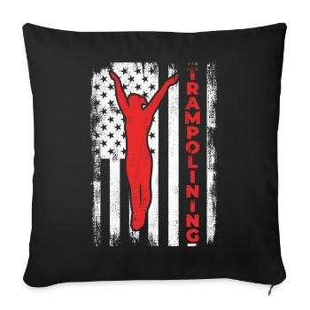 USA Flag Patriotic Trampoline - Sofa pillowcase 17,3'' x 17,3'' (45 x 45 cm) - black - Front