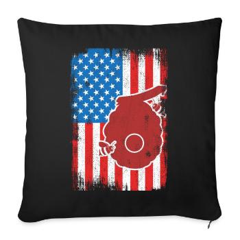 Apiculteur américain patriote - Housse de coussin décorative 45 x 45 cm - noir - Devant