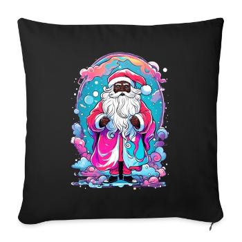 Magie de Noël colorée avec bonhomme de neige - Housse de coussin décorative 45 x 45 cm - noir - Devant