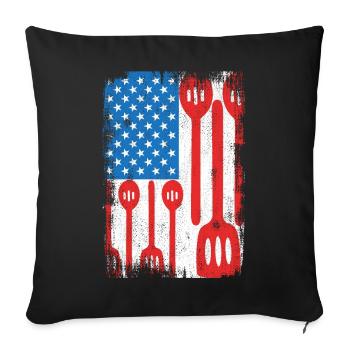 U.S. Patriotic Chef - Sofa pillowcase 17,3'' x 17,3'' (45 x 45 cm) - black - Front